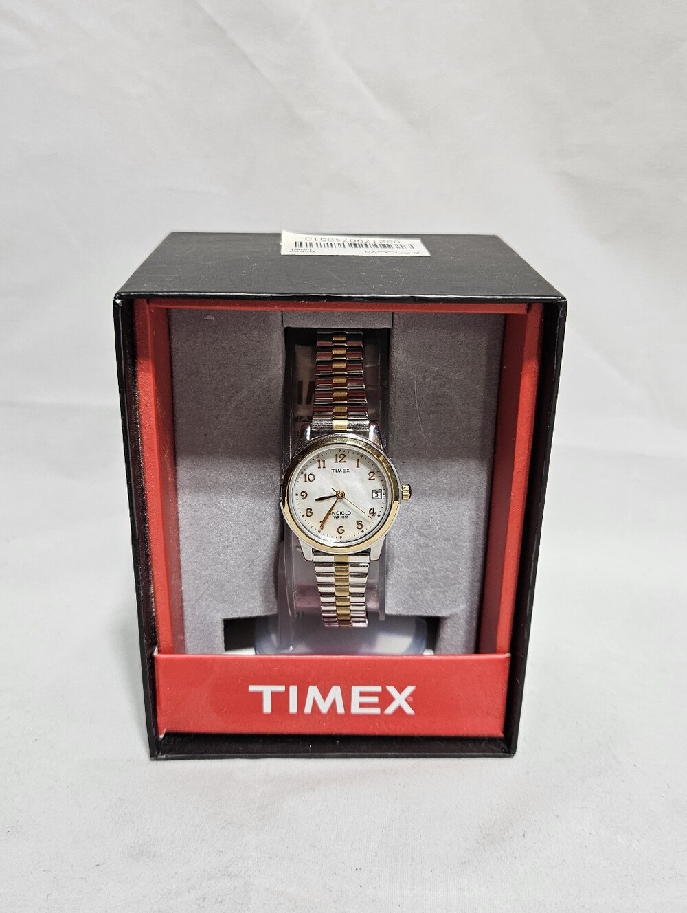 NIB Timex Indiglo Two-Tone Expansion Band Watch | Silver & Gold Tone Date